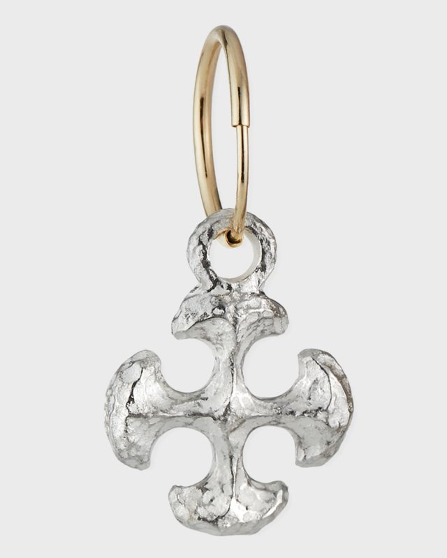 Large Lotus Cross Earring, Single